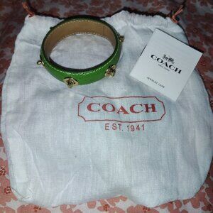 Coach Green Leather Bangle Bracelet